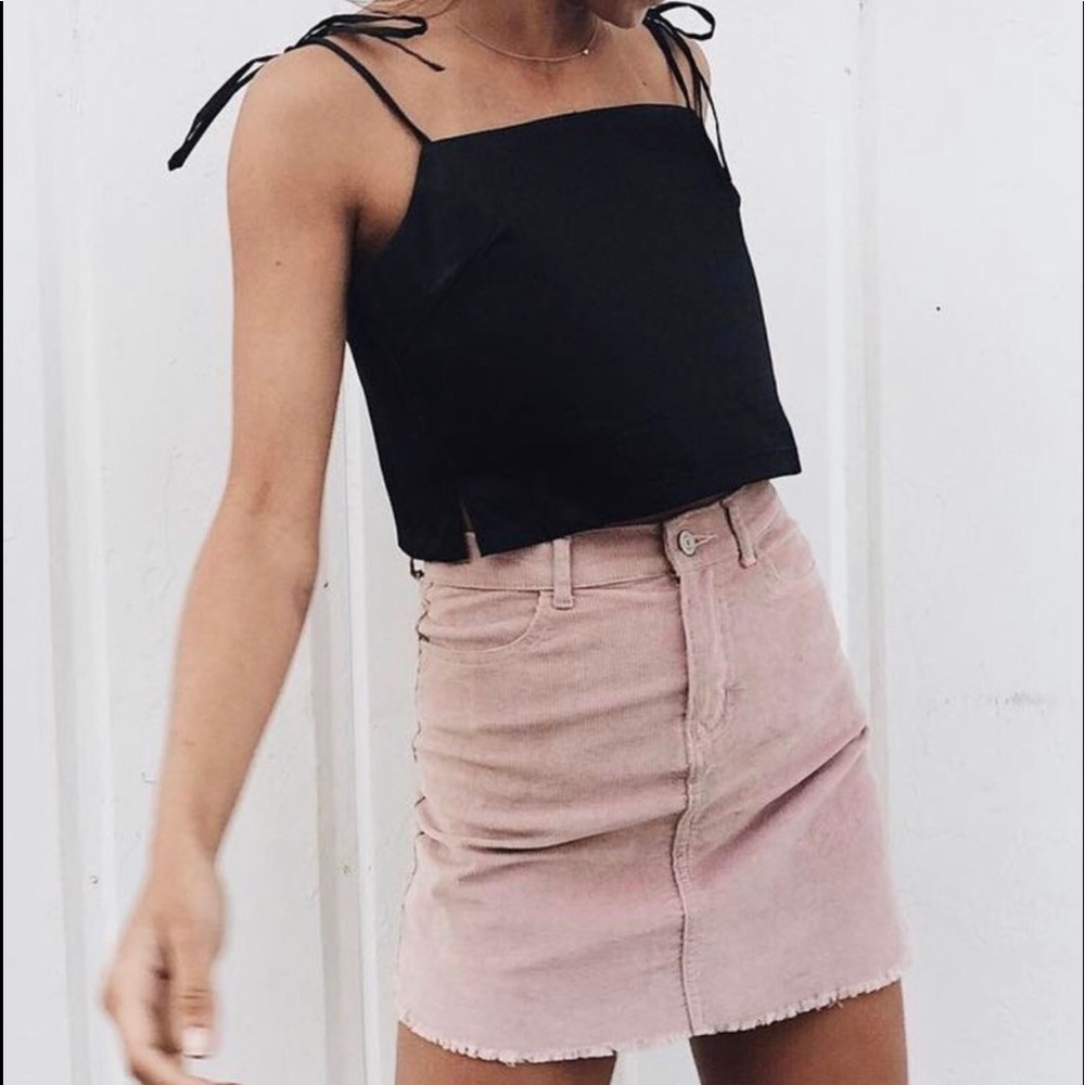 brandy melville pink corduroy skirt